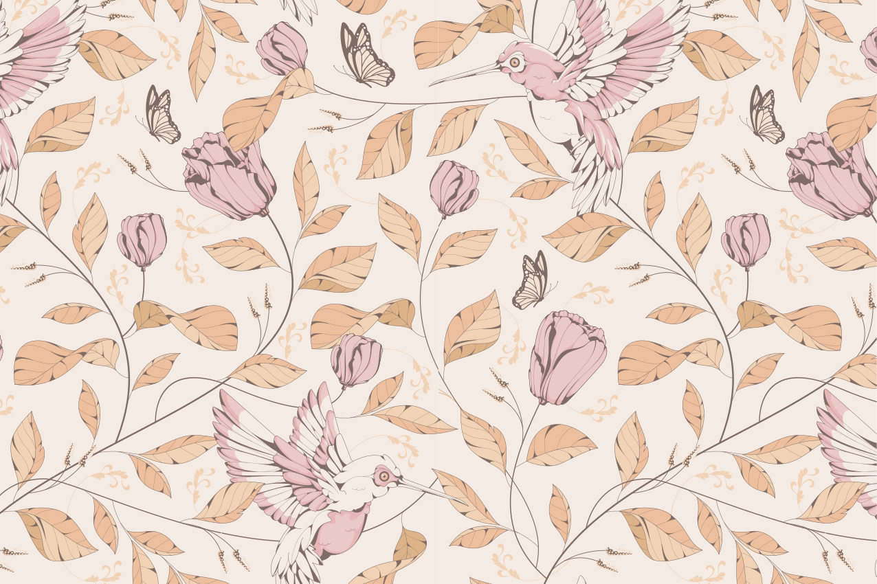 Tischsets originell kolibri blumenmuster - TenStickers