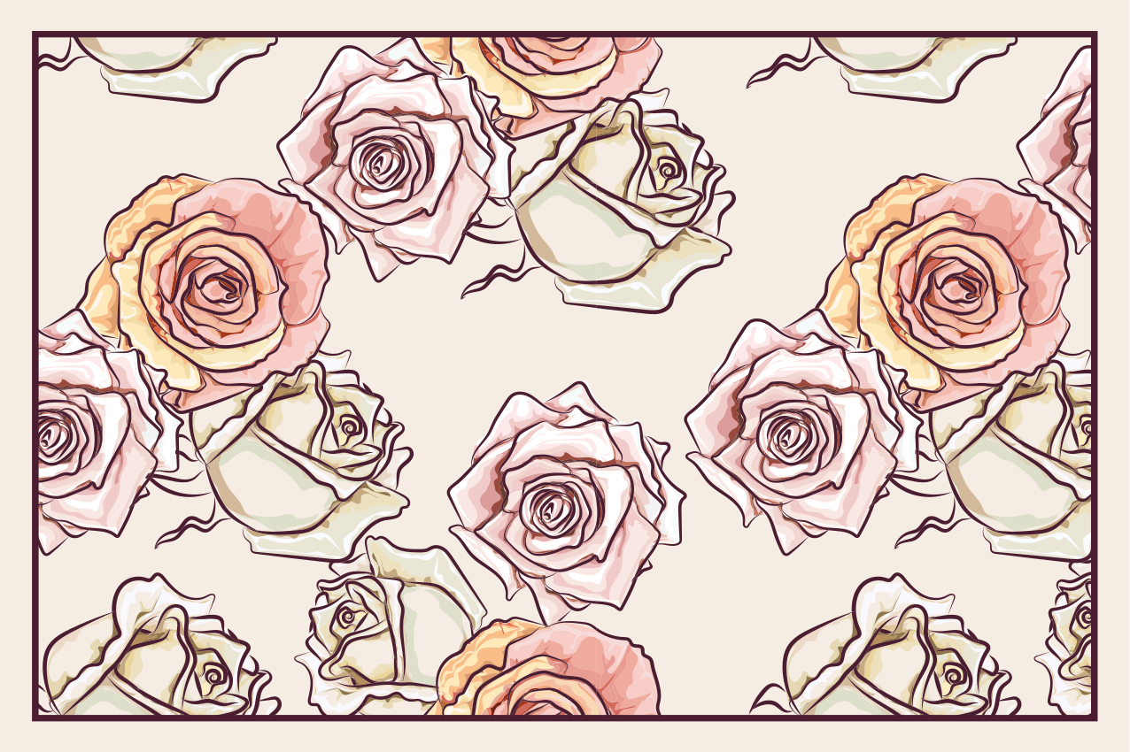 Tischsets originell rosenblüten arrangement - TenStickers
