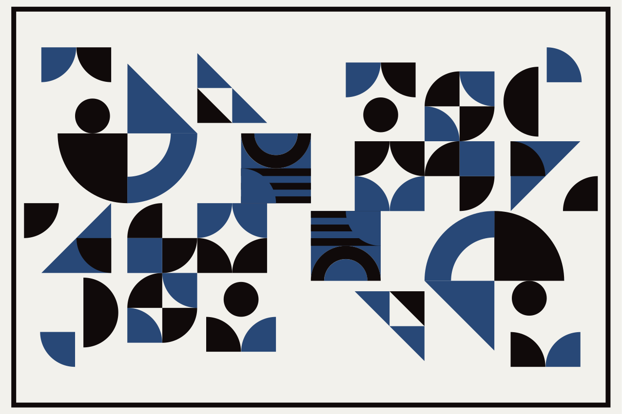 Tischset modern mit geometrischen blauen mustern - TenStickers