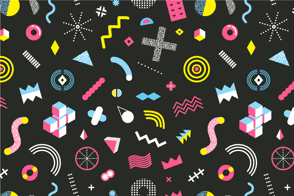 Tischsets originell mit lebendigen geometrischen mustern - TenStickers