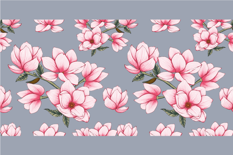 Tischsets originell mit pinkem magnolienmuster - TenStickers