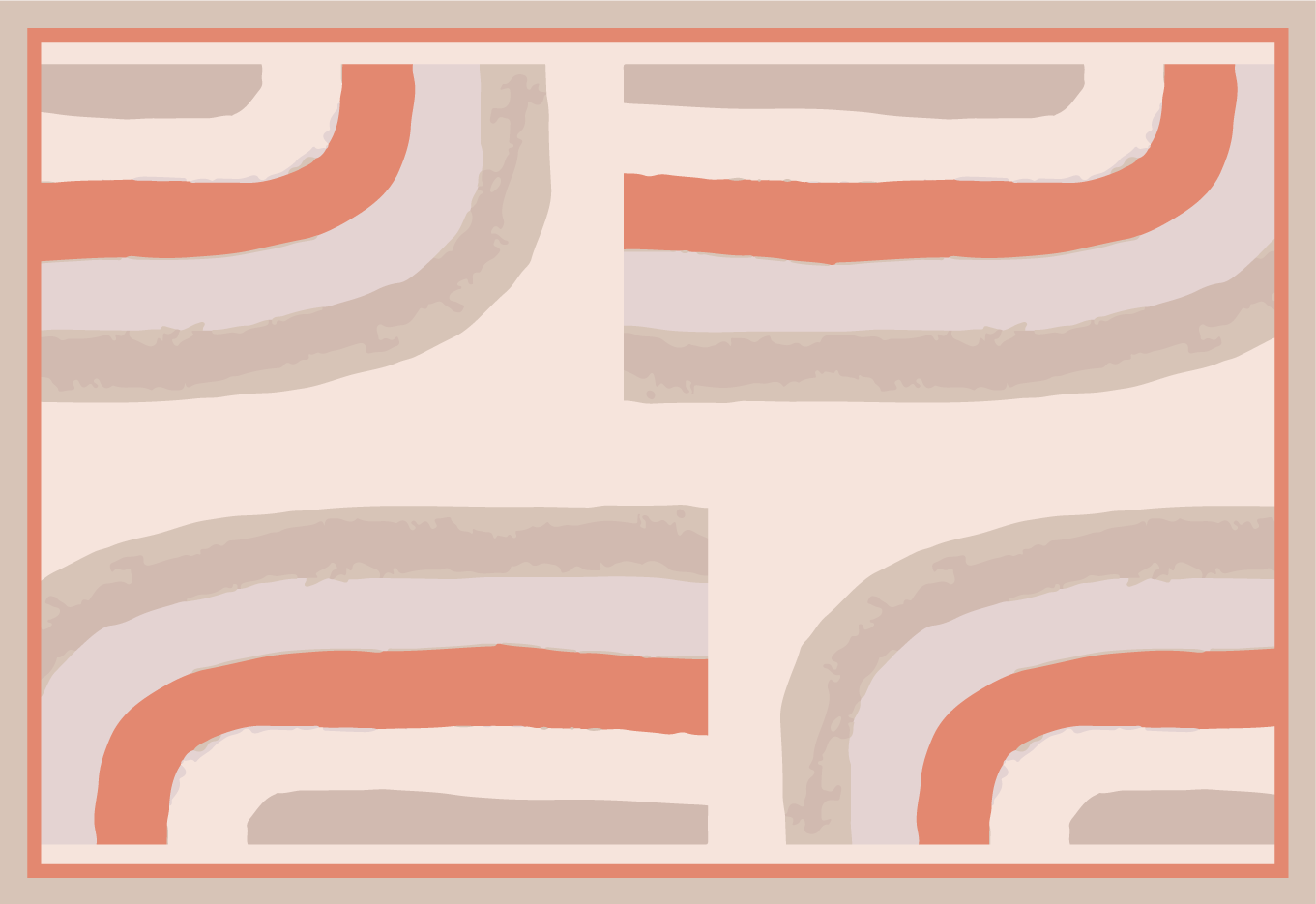 Tischset modern mit bunten geschwungenen mustern - TenStickers