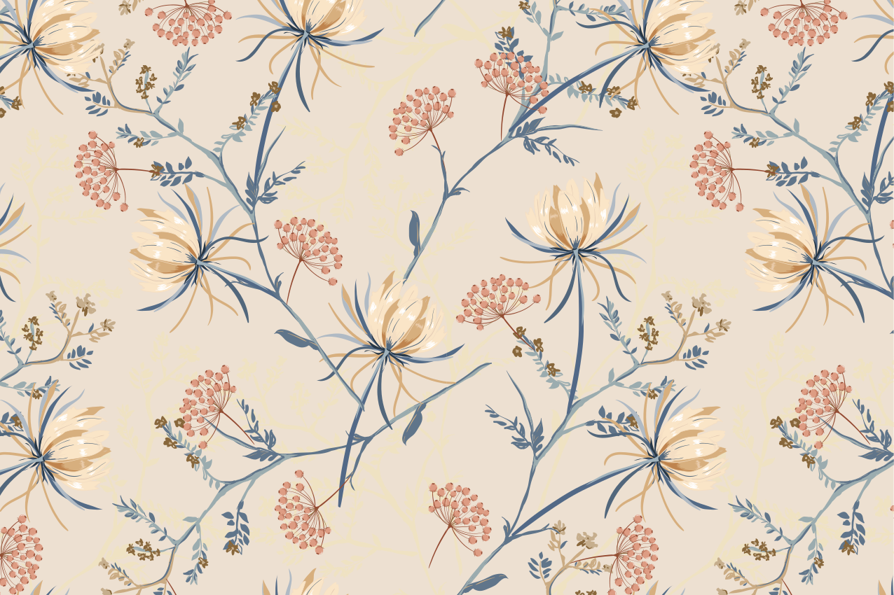 Tischset textur mit floralen mustern - TenStickers