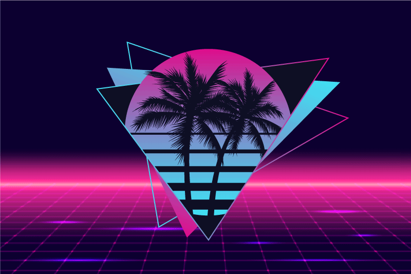Tischset modern retro palm geometrie - TenStickers