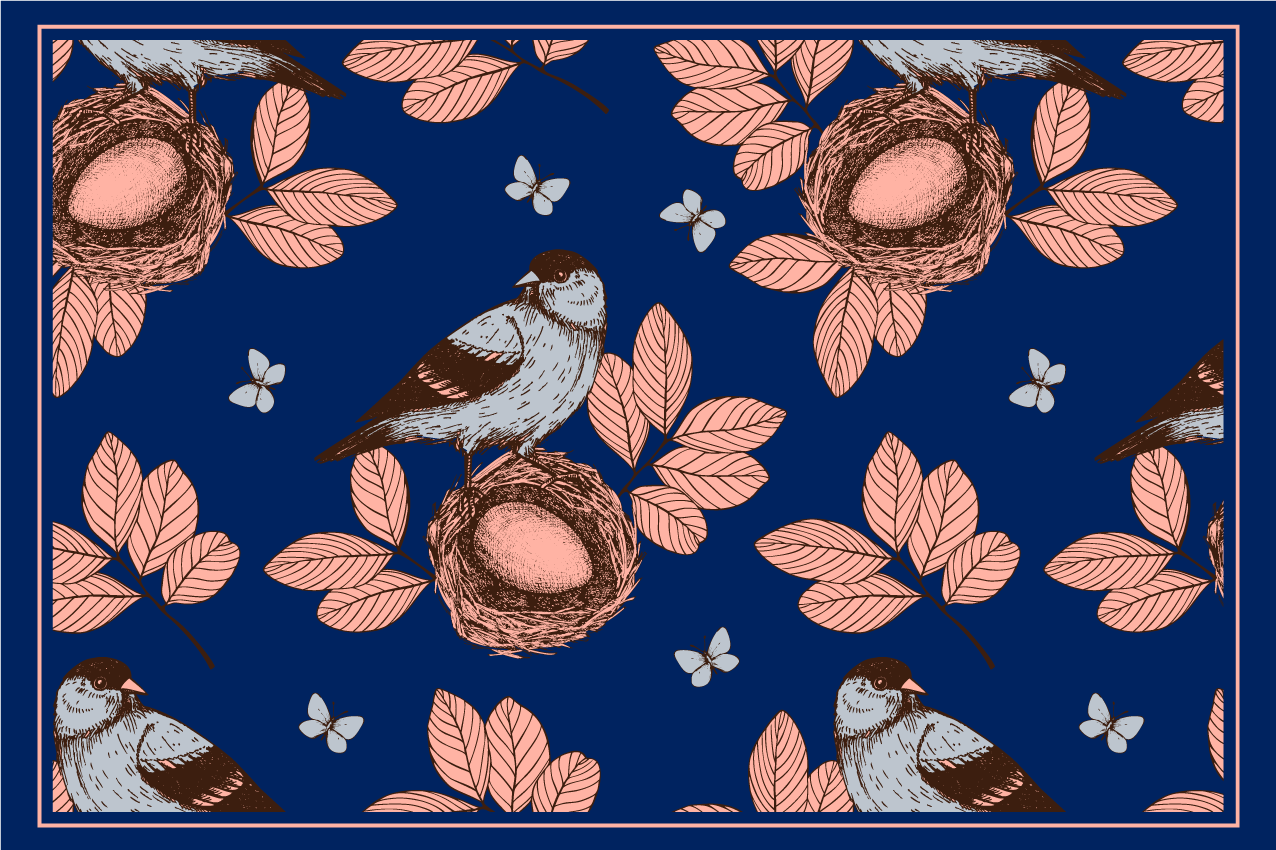 Tischsets originell vogelnest muster - TenStickers