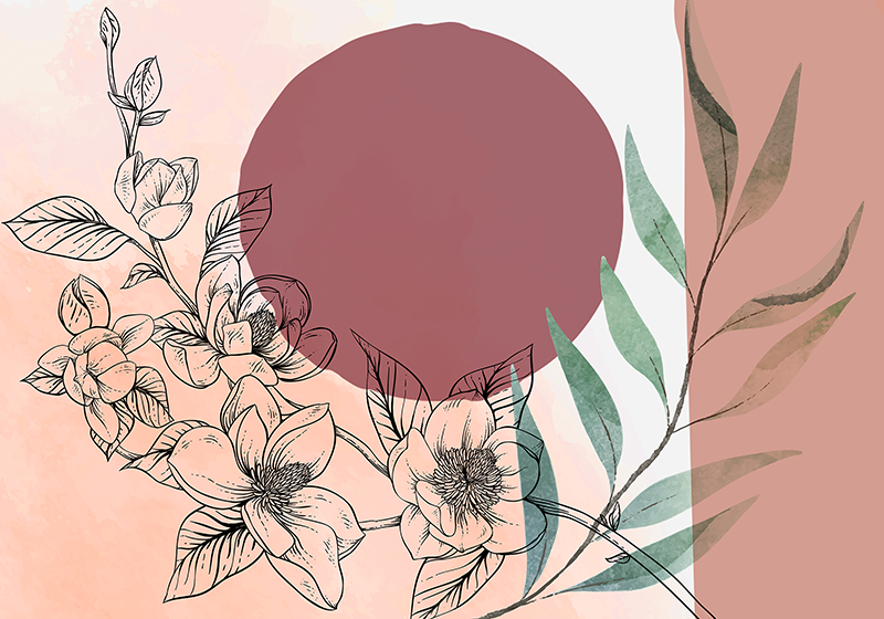 Tischset modern mit floral minimalistischem akzent - TenStickers