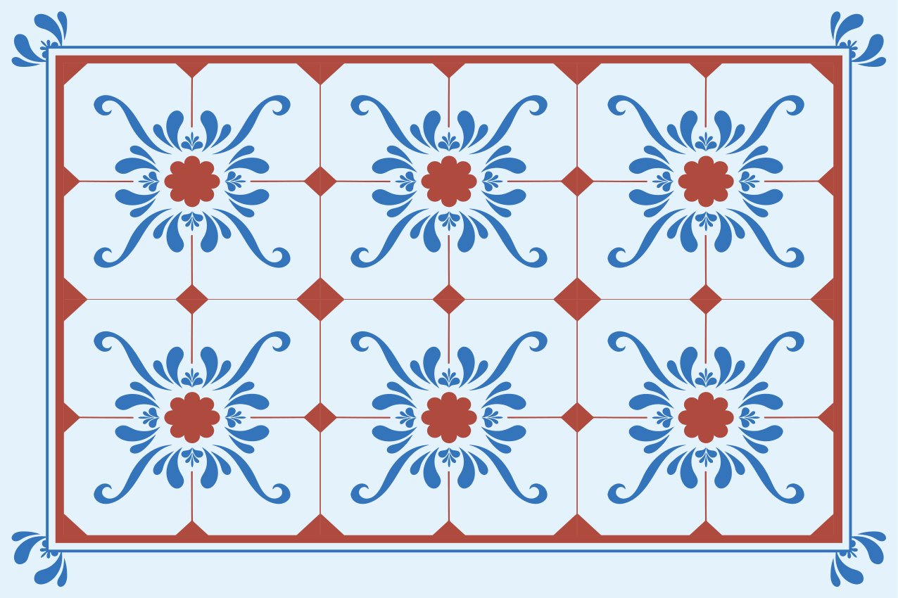 Tischset textur mit vintage blumenmuster - TenStickers