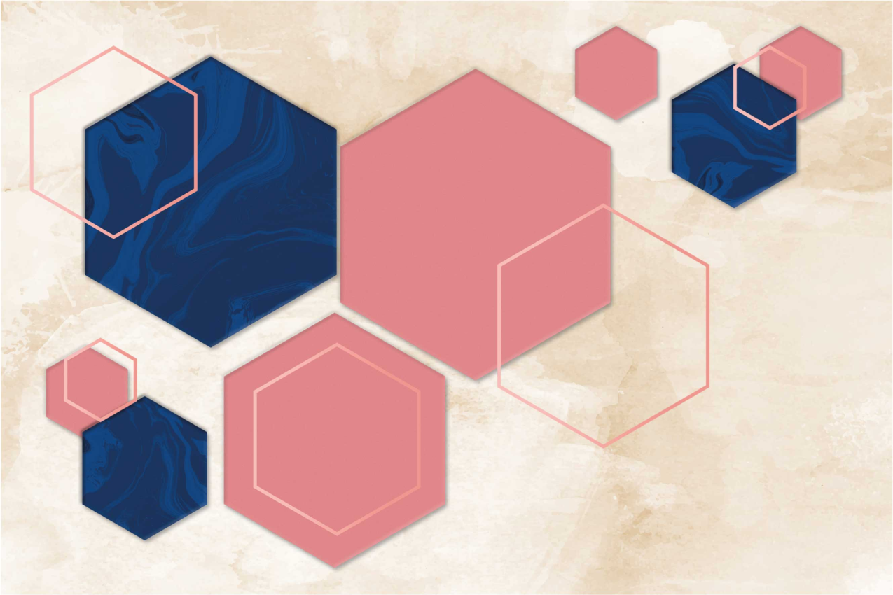 Tischset modern mit hexagonalen mustern - TenStickers