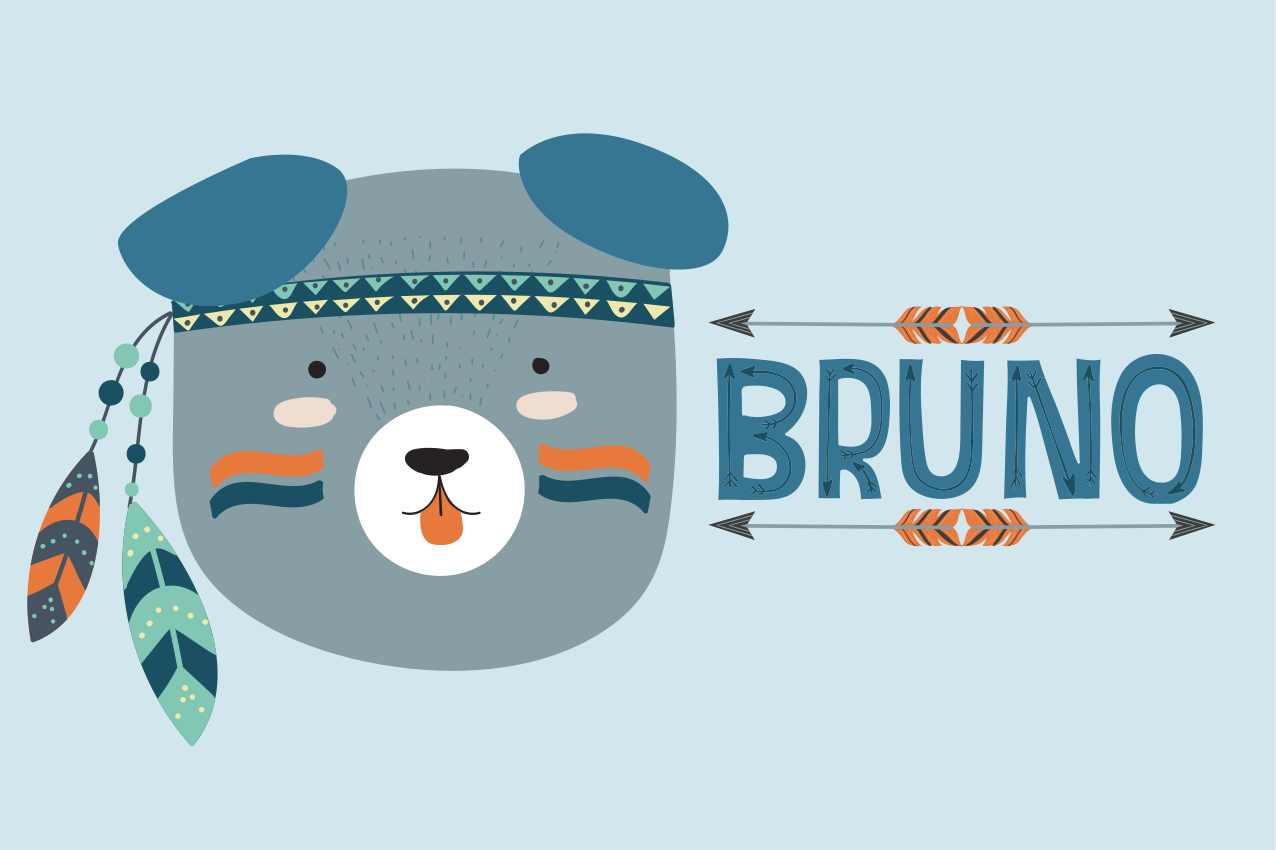 Tischset kinder mit süßem bärenkopf - TenStickers