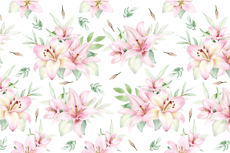 Tischsets originell Rosa aquarell lilien blumenmuster - TenStickers