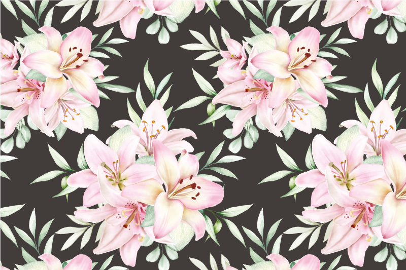 Tischsets originell mit rosa lilien - TenStickers