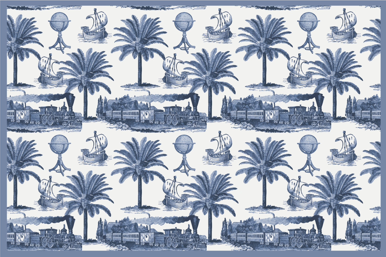 Tischset modern mit nostalgischen reisemotiven - TenStickers