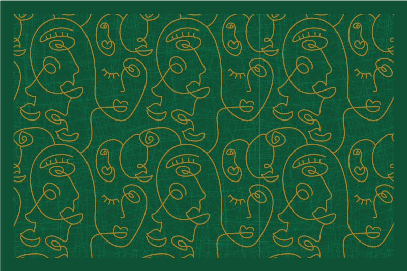 Tischsets originell mit abstraktem gesichtsdesign - TenStickers