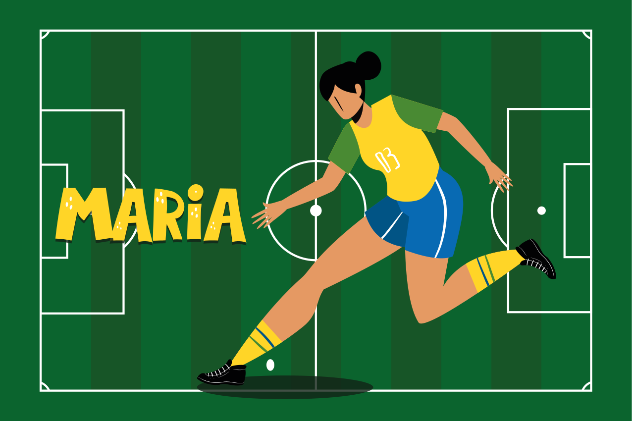 Tischset mit Namen Mädchen-football-spieler benutzerdefinierte - TenStickers