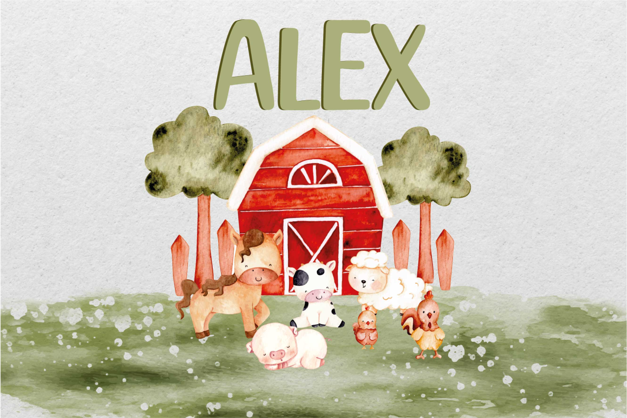 Tischset süßer Bauernhof aquarell - TenStickers