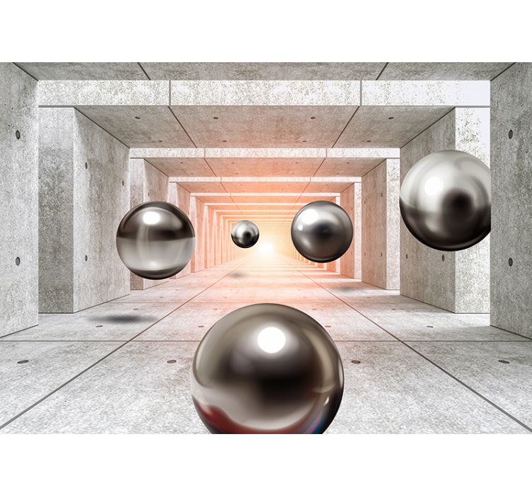 Futuristischer Tunnel 3D Fototapete - TenStickers