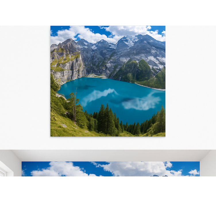 Fototapete Berge goldene untergehende Sonne über Bergen - TenStickers