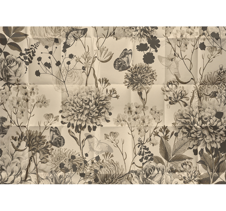 Fototapete Hochzeit beiges blumenmuster - TenStickers