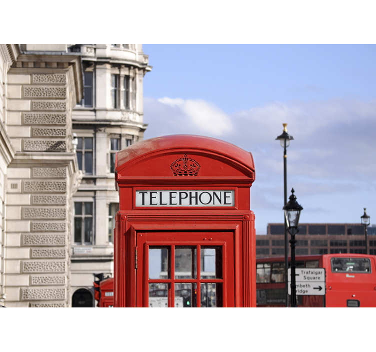 London Bus Telefonzelle Stadt Wandtapete - TenStickers