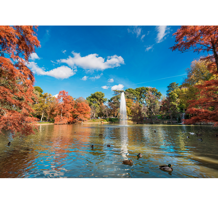 Retiro park im herbst fototapete - TenStickers