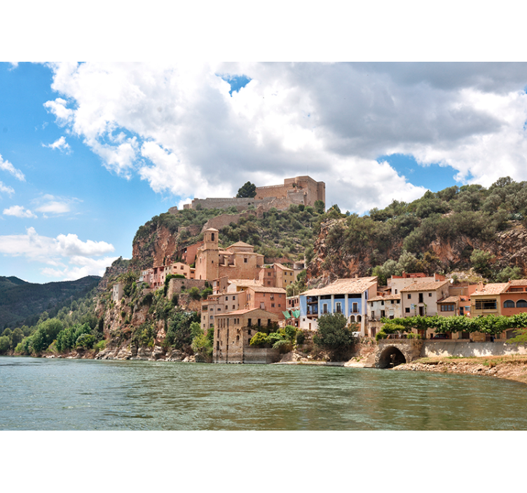 Fototapete Dorf Ebro Spanien - TenStickers