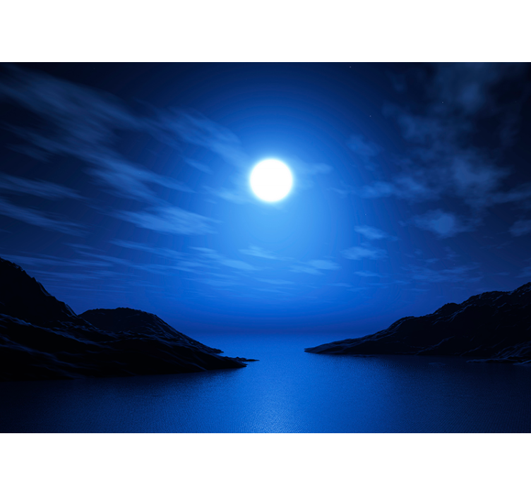 Meer und Mond Landschaft Wandtapete - TenStickers