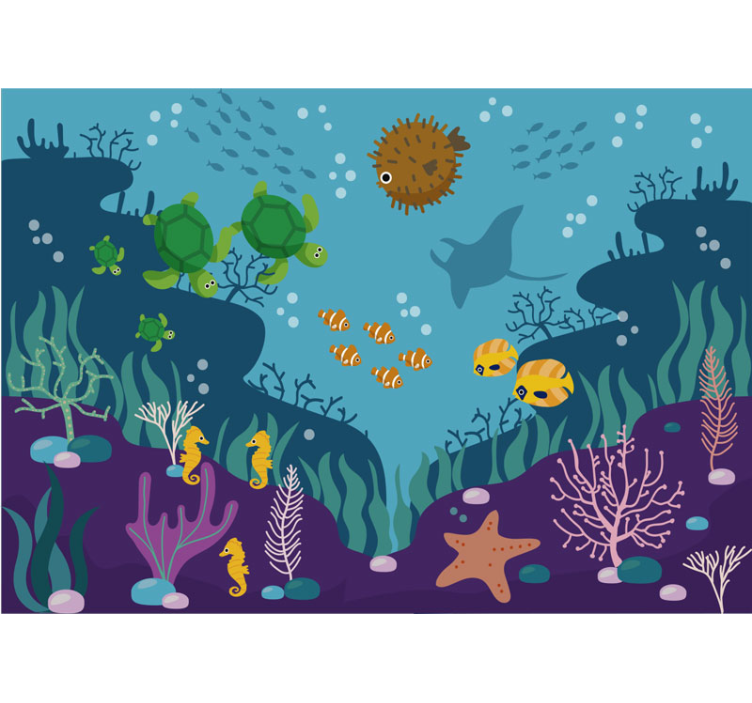 Kinder Fototapete Fische im Meer - TenStickers