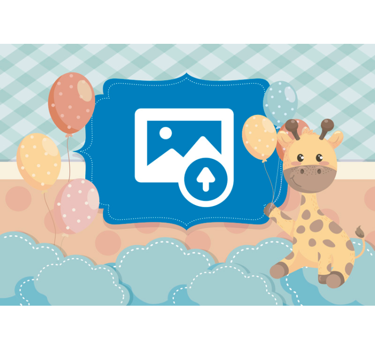 Neugeborenes mit Giraffe Kinderzimmer Fototapete - TenStickers