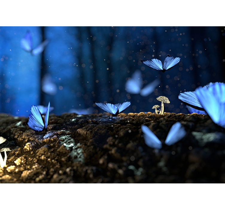 Blauer schmetterling Fototapete - TenStickers