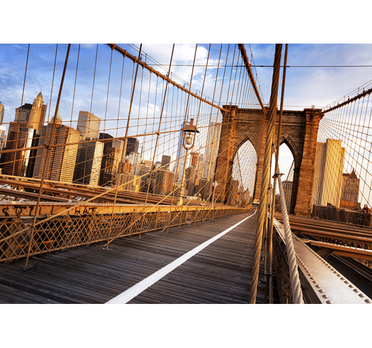 Auf der Brooklyn Bridge New York Fototapete - TenStickers