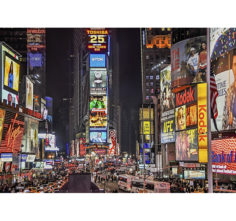 Times Square New York Fototapete Schlafzimmer - TenStickers