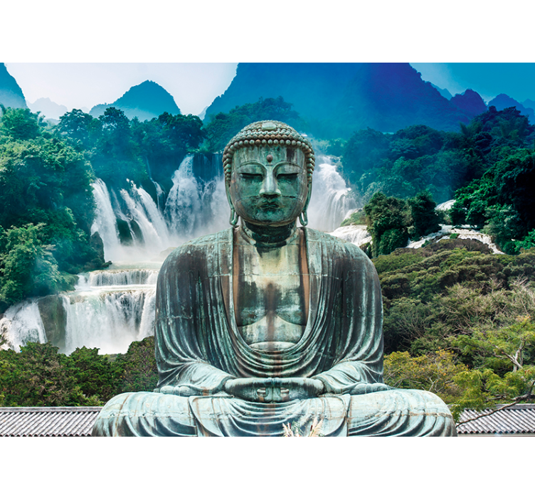 Fototapete Natur ruhiger buddha-wasserfall - TenStickers