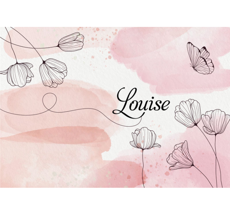 Fototapete personalisiert Schöne blumen mit Namen - TenStickers