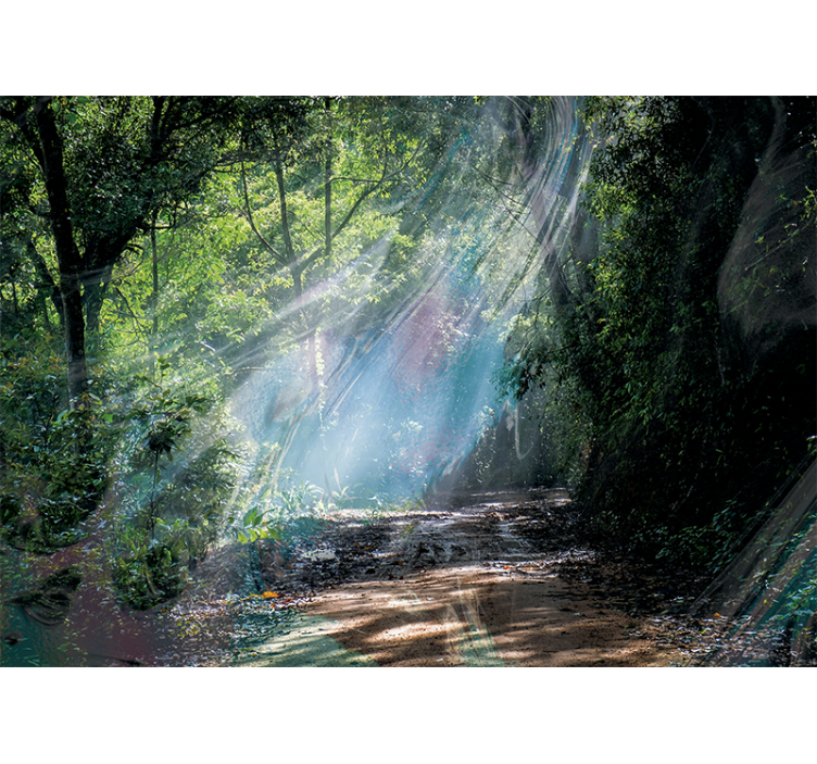 Fototapete Natur 3d-tiefeneffektwald - TenStickers