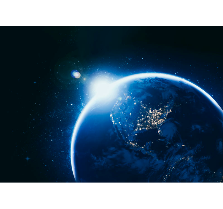 Fototapete Weltraum erde beleuchtete kugel - TenStickers