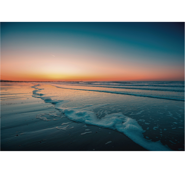 Fototapete Natur sonnenuntergang ozean wellen - TenStickers