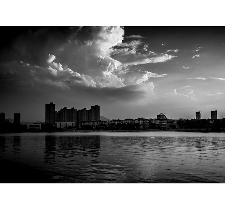 Fototapete Warschauer schwarze skyline - TenStickers