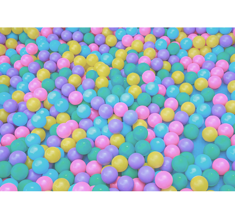 Fototapete Tiere bunte verspielte bälle - TenStickers