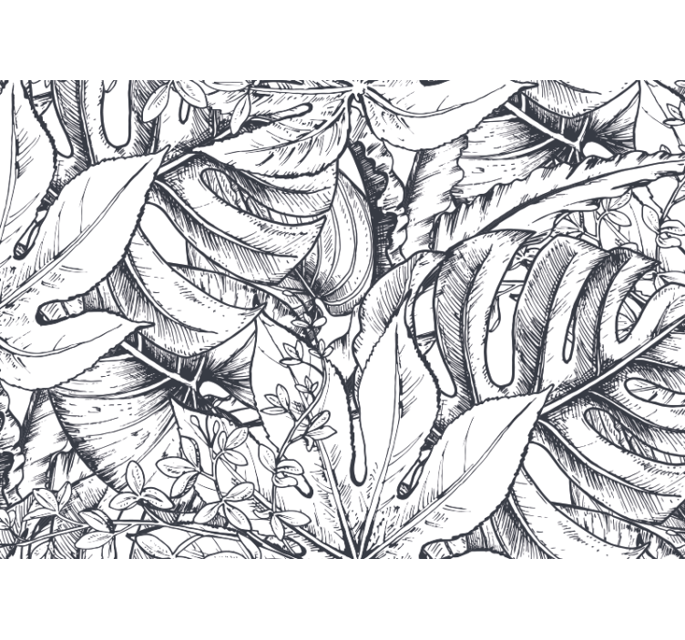 Fototapete Natur belaubte botanische illustration - TenStickers