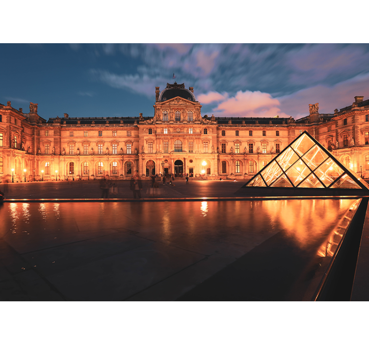 Fototapete städte louvre-pyramide bei nacht - TenStickers