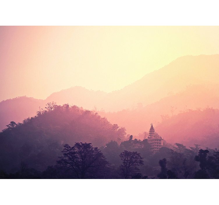 Fototapete Natur aussicht auf den bergtempel - TenStickers