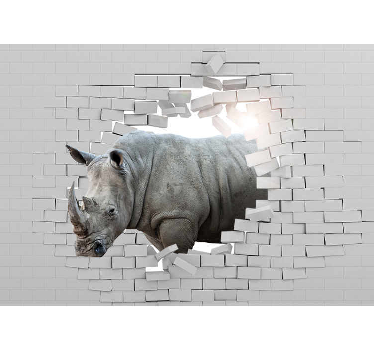 Fototapete Tiere nashorn bricht durch - TenStickers