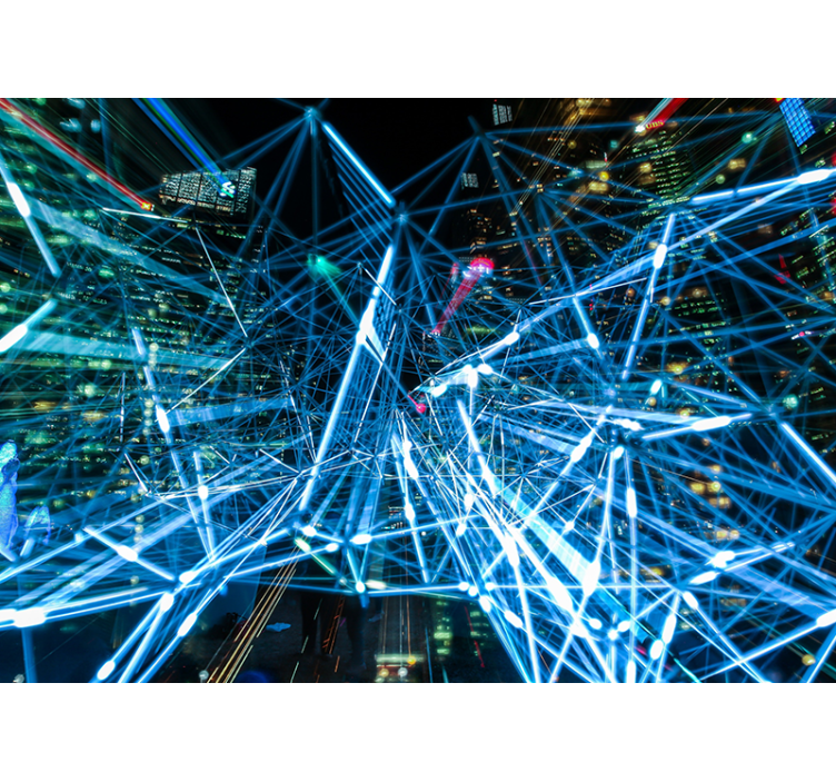Fototapete abstrakt digitales netzwerk inspiriert - TenStickers