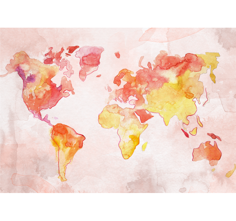 Fototapete weltkarte aquarell globale karte - TenStickers