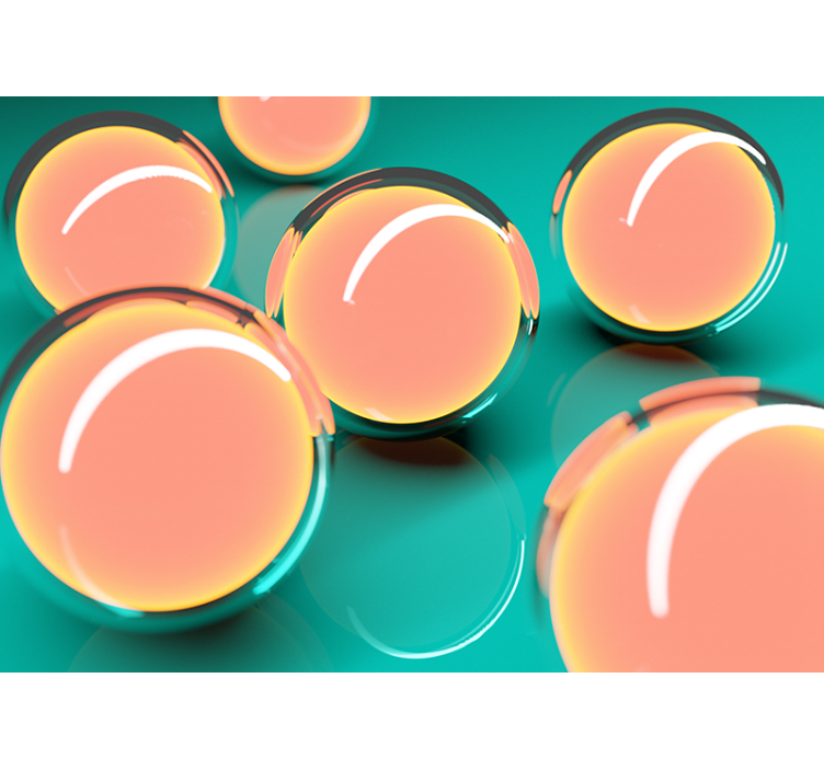 Fototapete abstrakt schwebende transparente kugeln - TenStickers