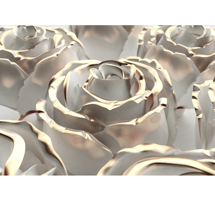 Fototapete 3D Weißes blumenmuster - TenStickers