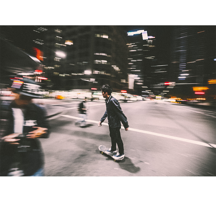 Fototapete städte urbaner nachtskate - TenStickers