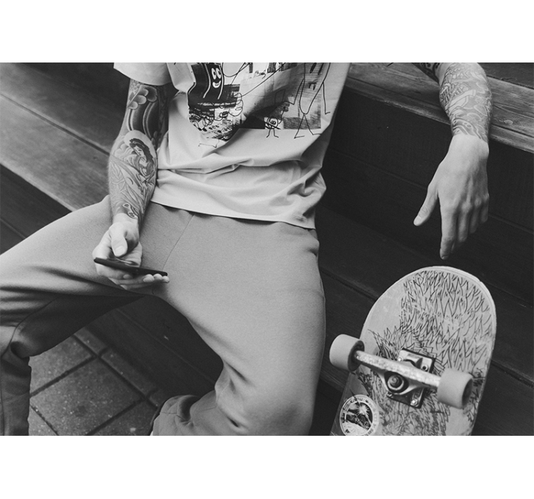 Fototapete andere Städte skateboarder im urbanen stil - TenStickers