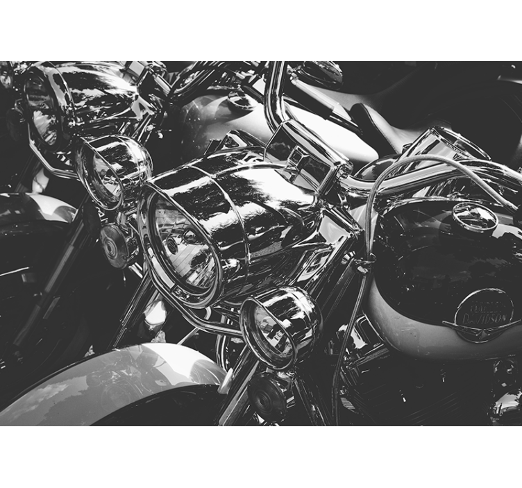 Fototapete Motorrad Schwarz-weiße motorräder - TenStickers