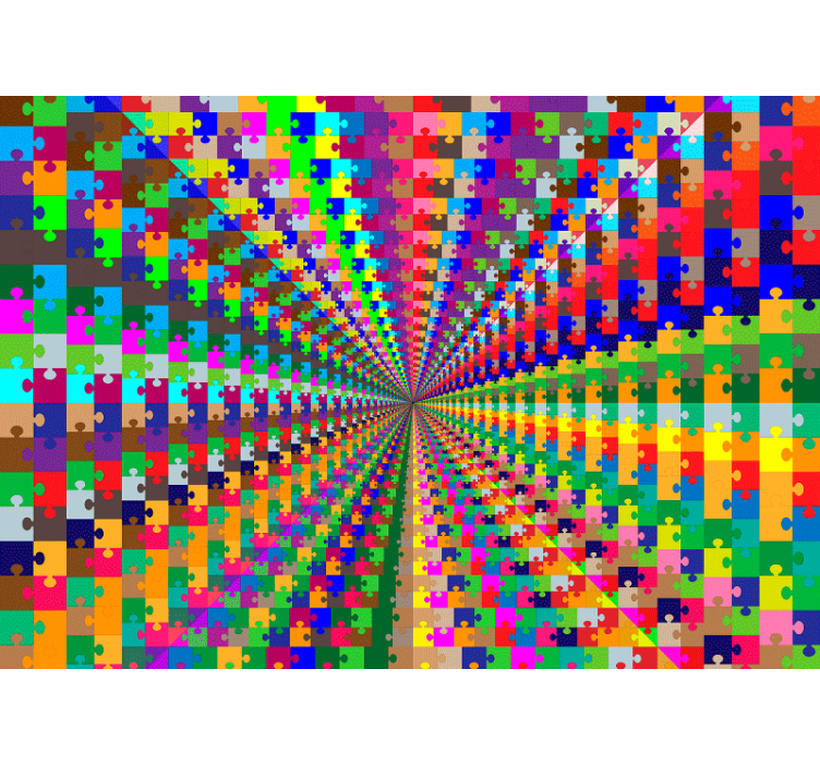 Fototapete 3D puzzle-explosion - TenStickers